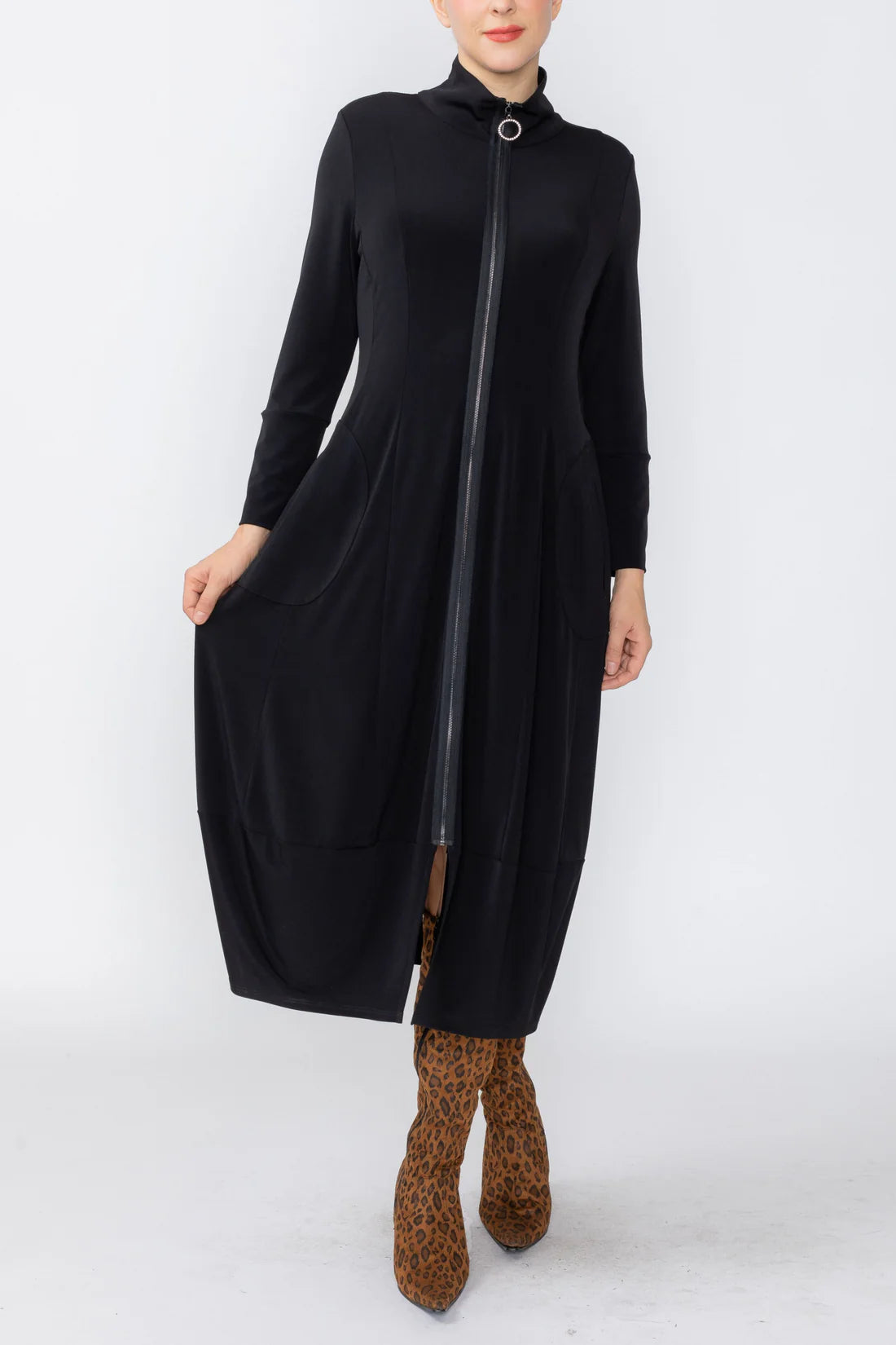 IC COLLECTION Dress - 7713D - BLACK