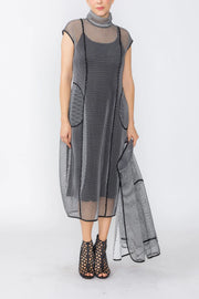 IC COLLECTION Dress - 7724D - BLACK AND WHITE