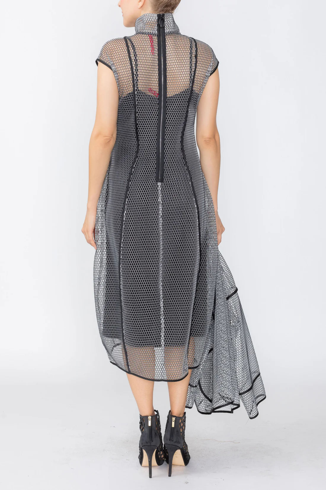 IC COLLECTION Dress - 7724D - BLACK AND WHITE