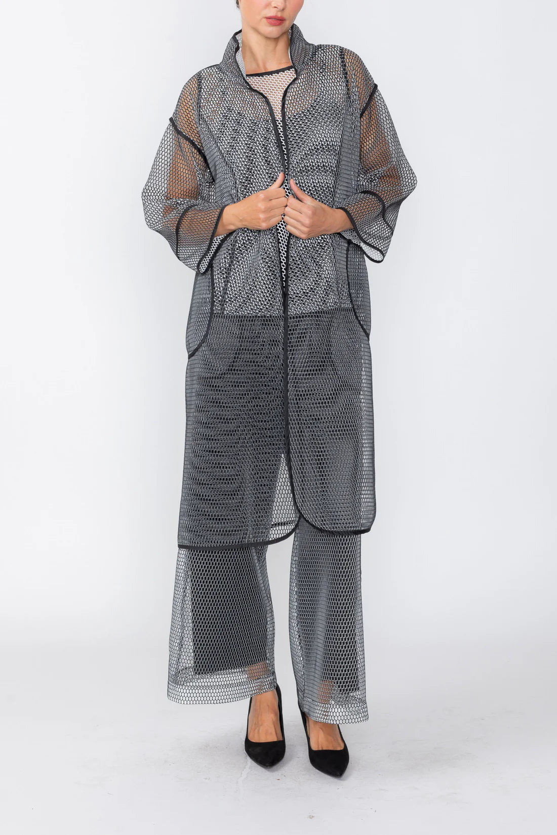 IC COLLECTION Jacket - 7725J - BLACK AND WHITE