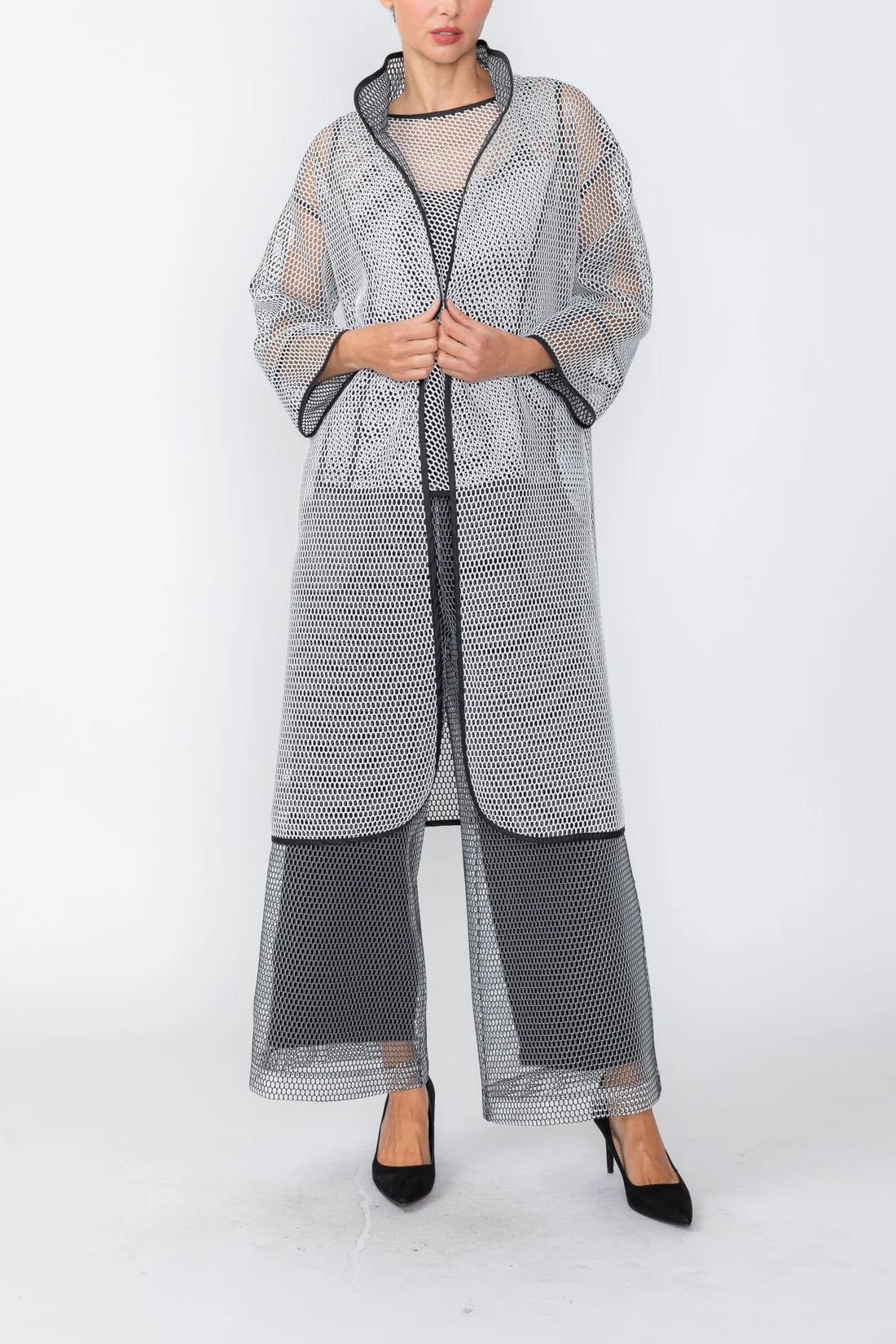 IC COLLECTION Jacket - 7725J - BLACK AND WHITE