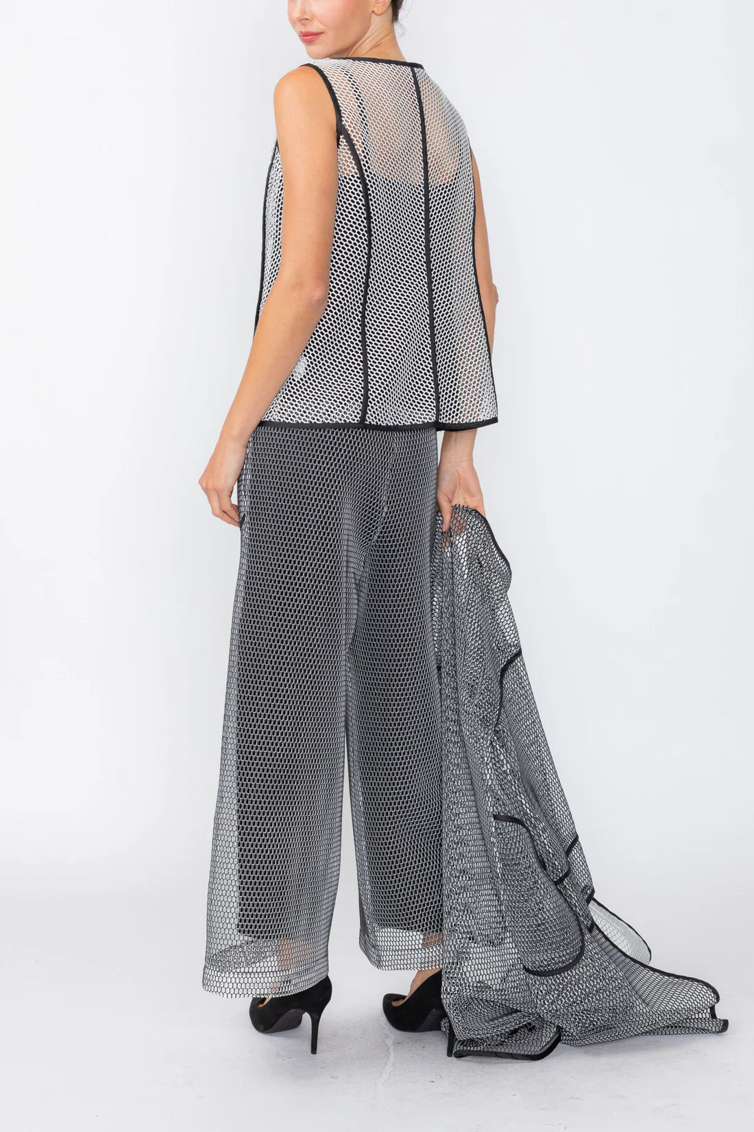 IC COLLECTION Pant - 7751P - BLACK AND WHITE