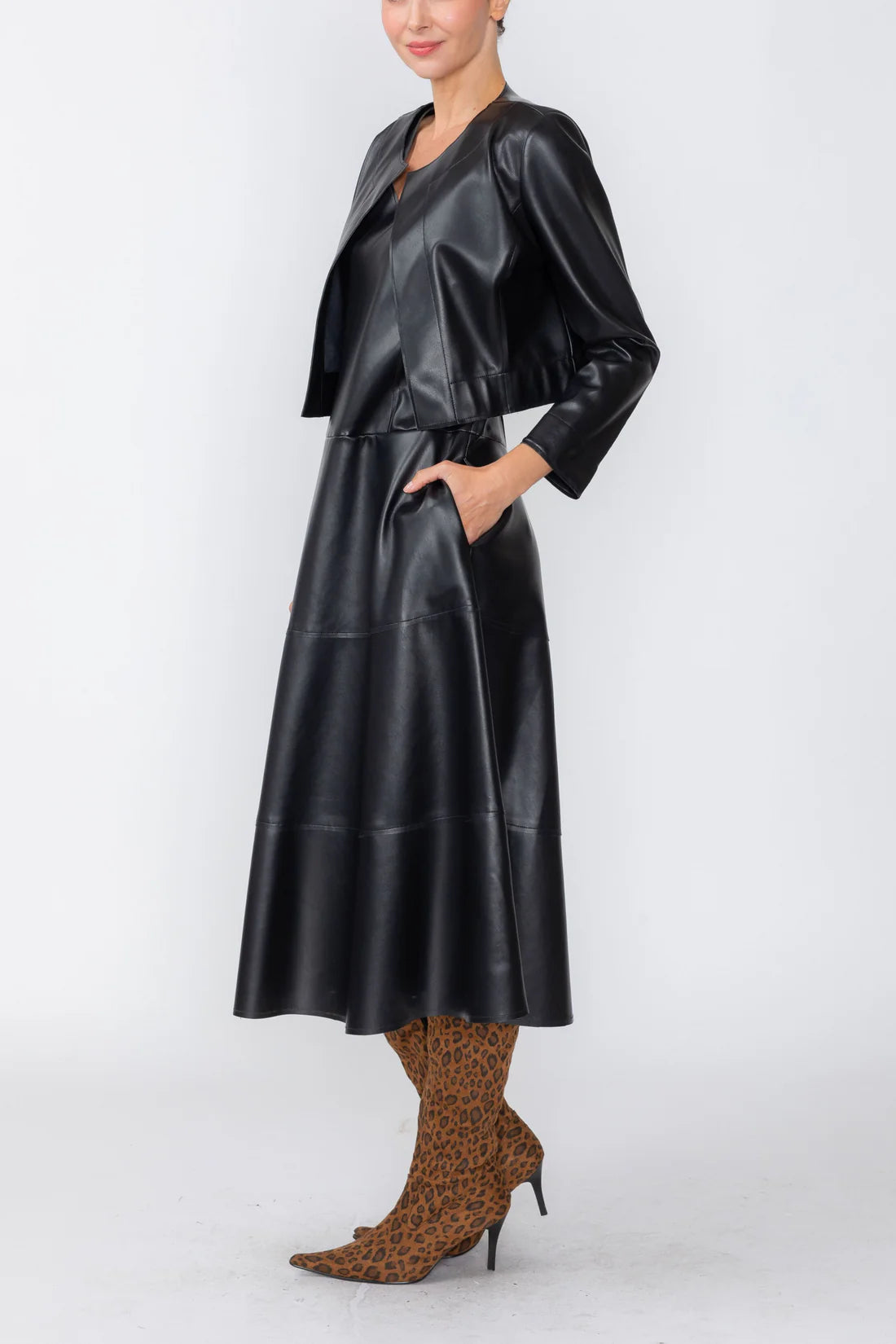 IC COLLECTION Skirt - 8065S - BLACK