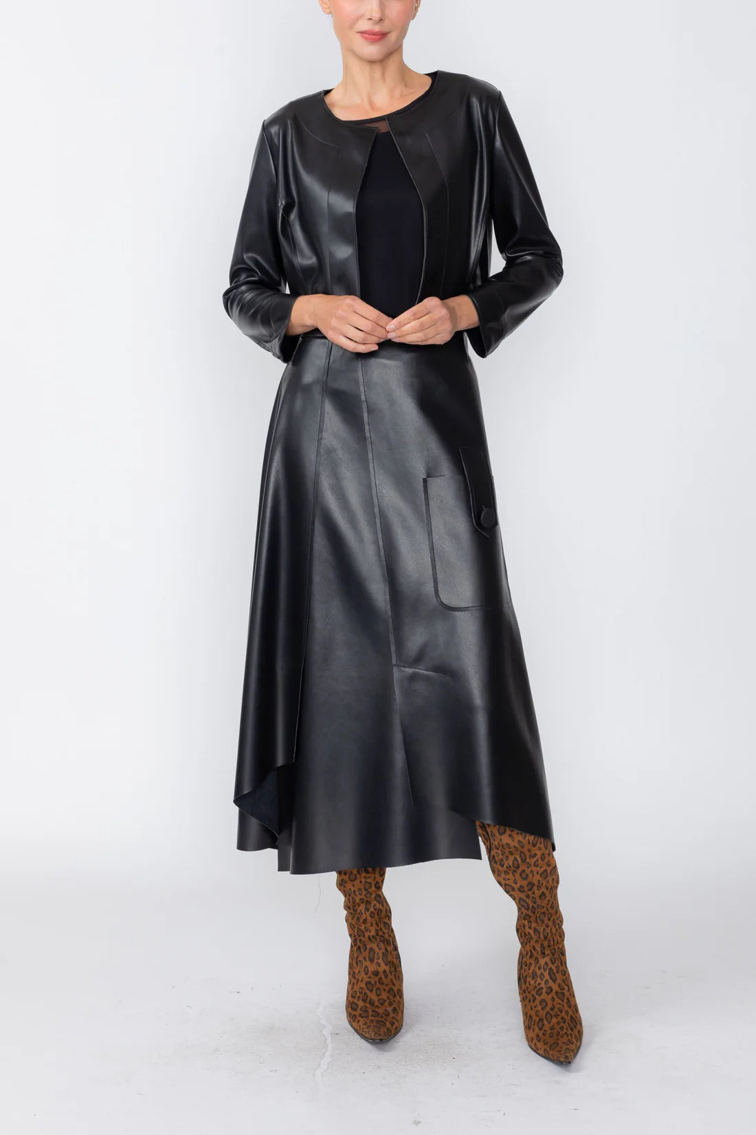 IC COLLECTION Skirt - 8065S - BLACK