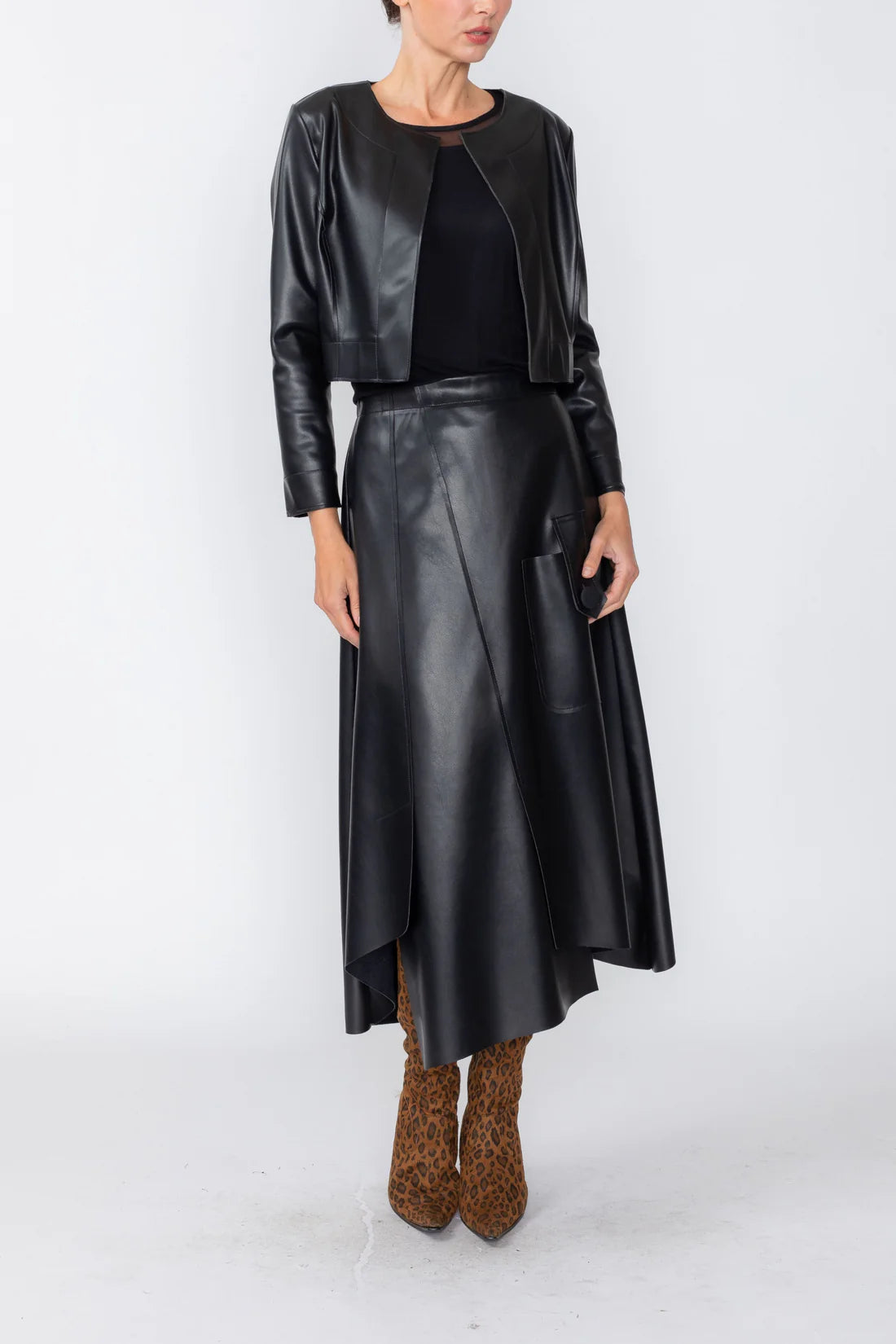 IC COLLECTION Skirt - 8065S - BLACK