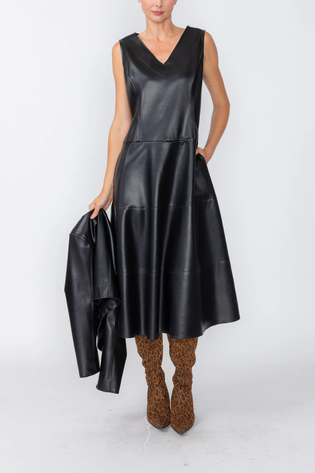 IC COLLECTION Dress - 7754D - BLACK