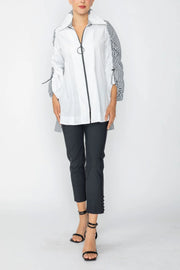 IC COLLECTION Top - 7765T - Black and White