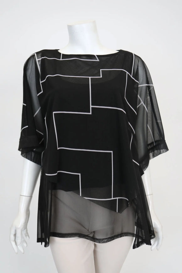IC COLLECTION Top - 7785T - Black and White