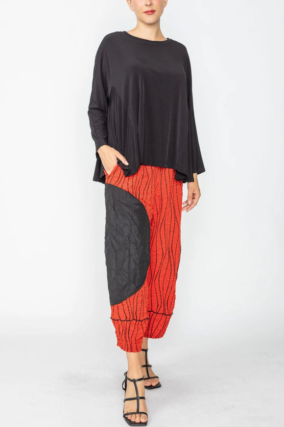 IC COLLECTION Pant - 7792P - Black and Red