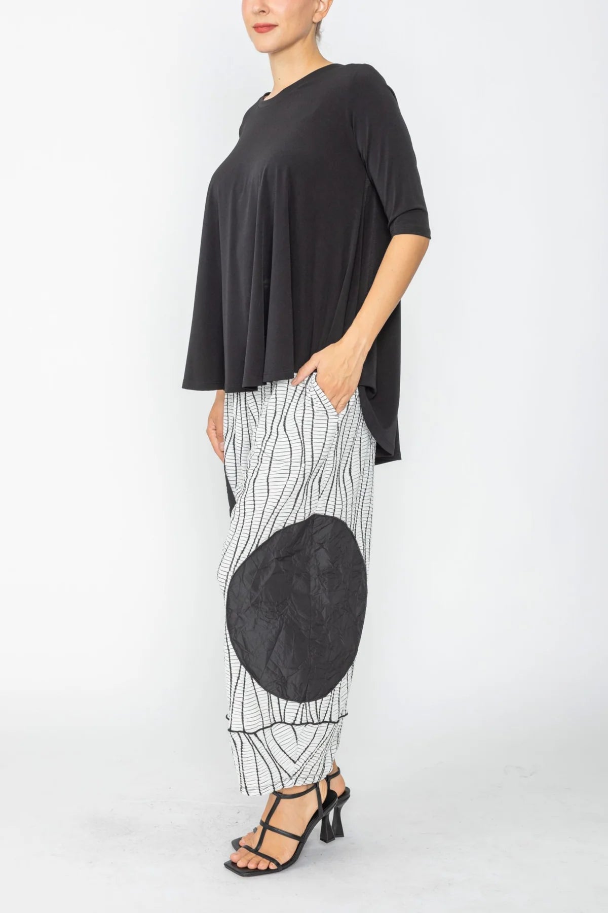 IC COLLECTION Pant - 7792P - Black and White