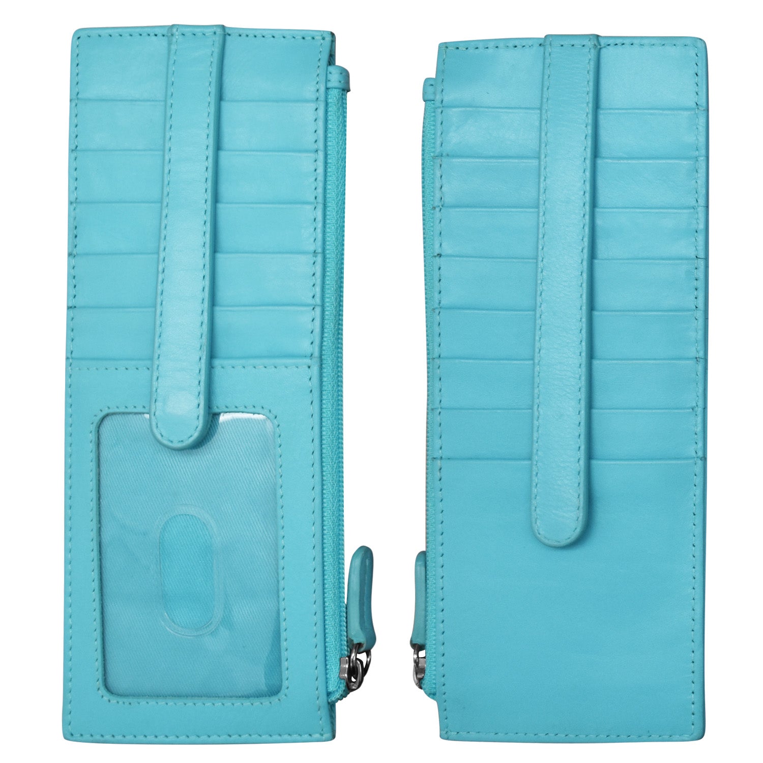 ili New York - DOUBLE SIDED LONG CREDIT CARD HOLDER - 7800 - Aegean Blue