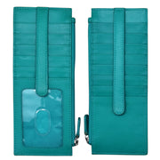 ili New York - DOUBLE SIDED LONG CREDIT CARD HOLDER - 7800 - Aqua