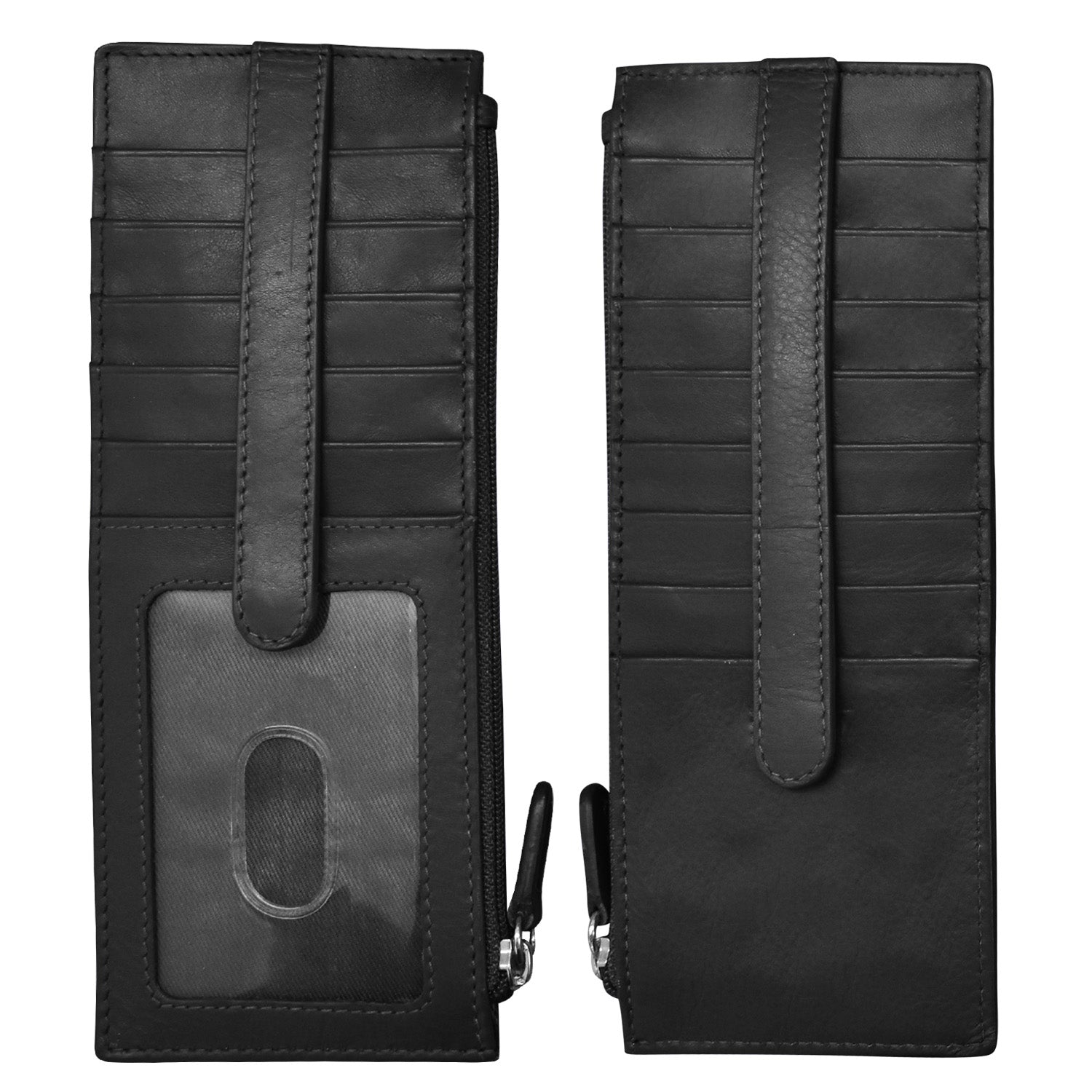 ili New York - DOUBLE SIDED LONG CREDIT CARD HOLDER - 7800 - Black
