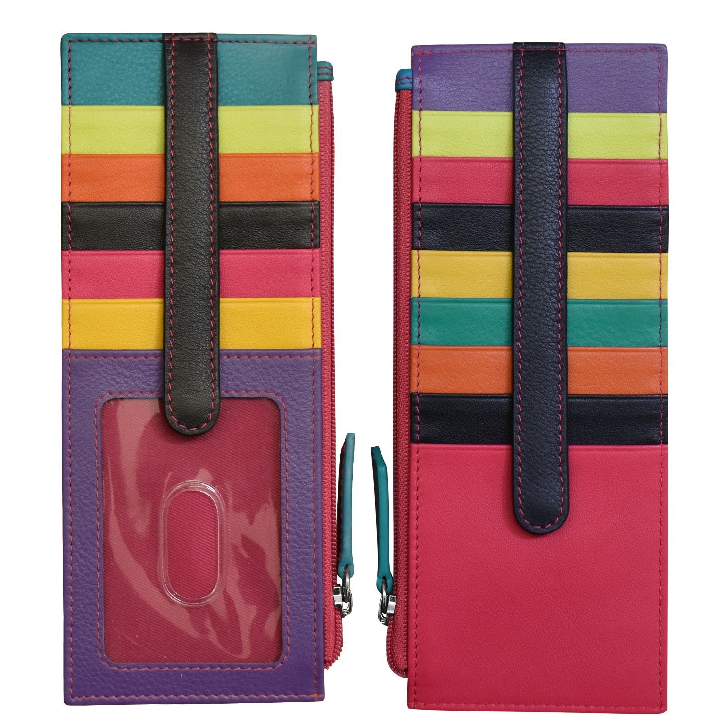 ili New York - DOUBLE SIDED LONG CREDIT CARD HOLDER - 7800 - Black Brights