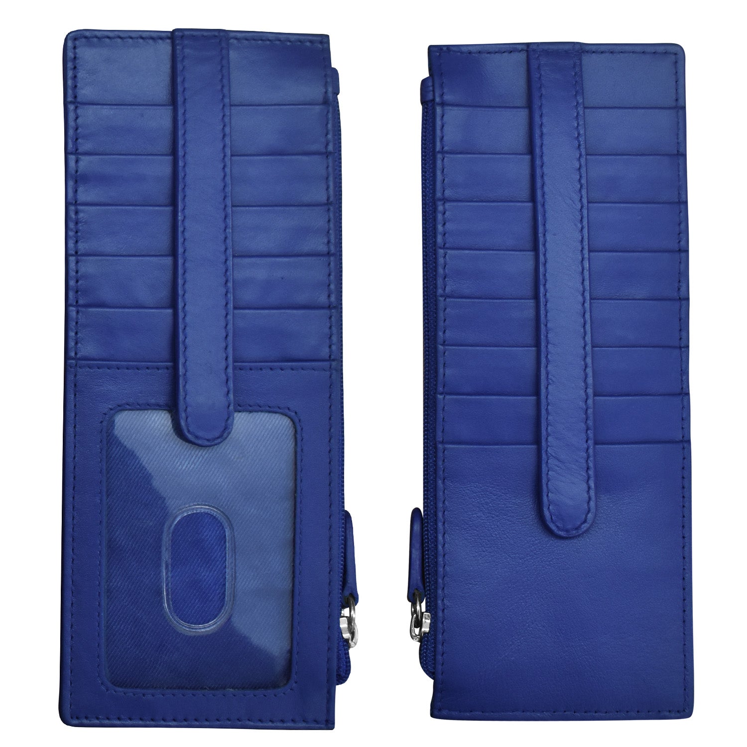 ili New York - DOUBLE SIDED LONG CREDIT CARD HOLDER - 7800 - Cobalt