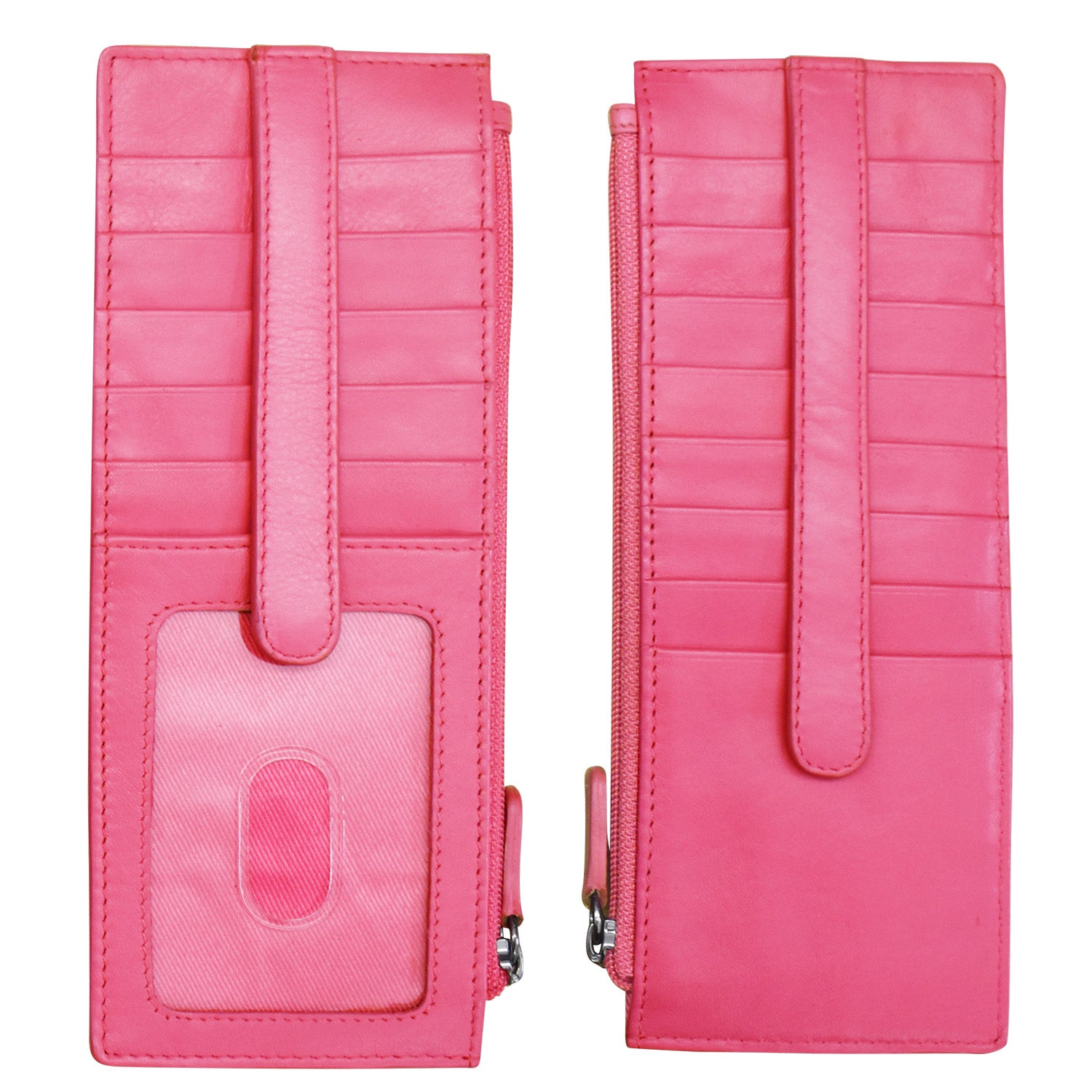 ili New York - DOUBLE SIDED LONG CREDIT CARD HOLDER - 7800 - Hot Pink