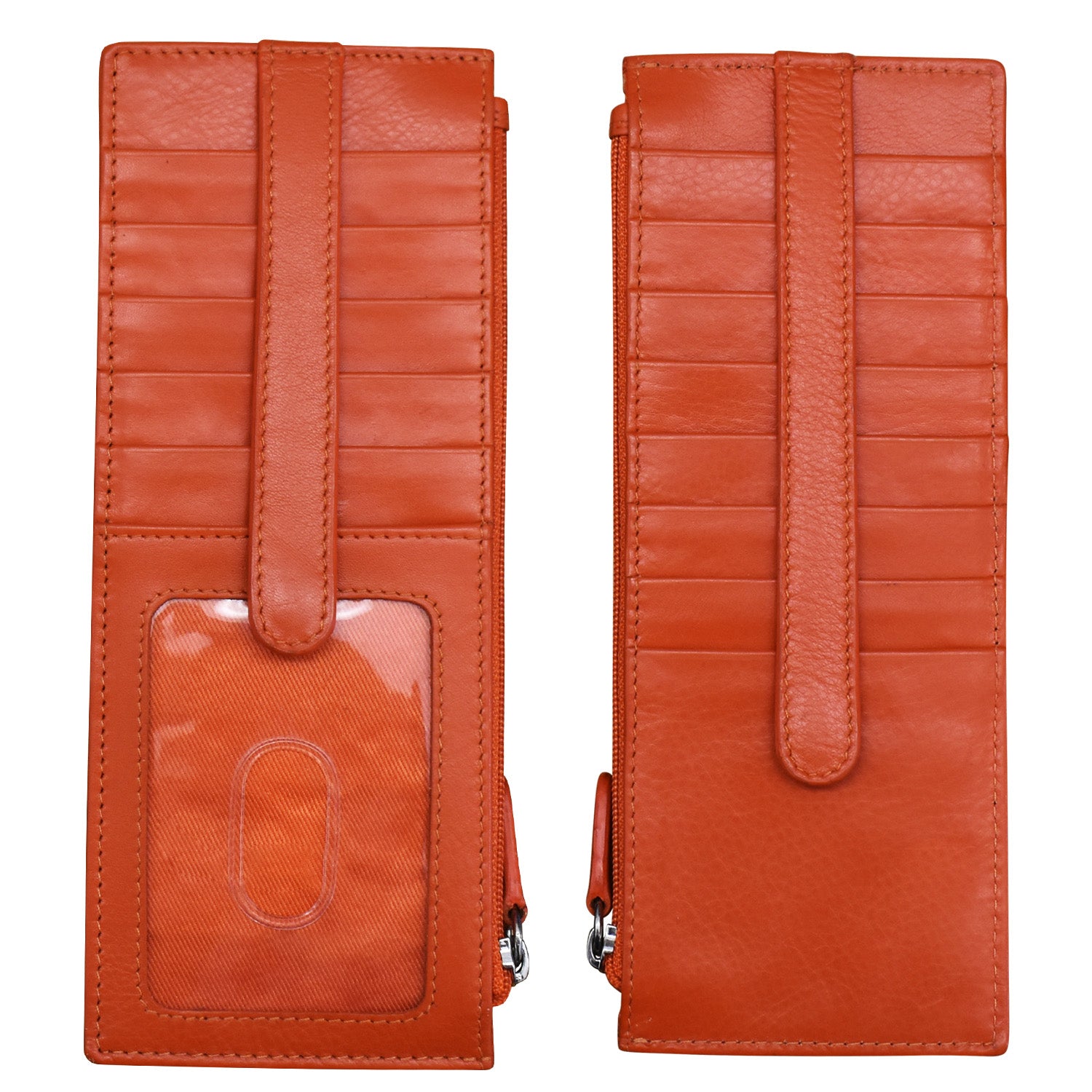 ili New York - DOUBLE SIDED LONG CREDIT CARD HOLDER - 7800 - Orange