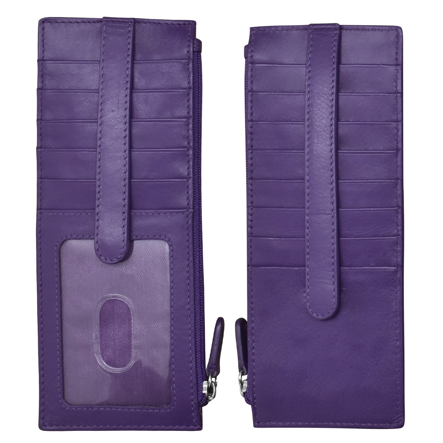 ili New York - DOUBLE SIDED LONG CREDIT CARD HOLDER - 7800 - Purple