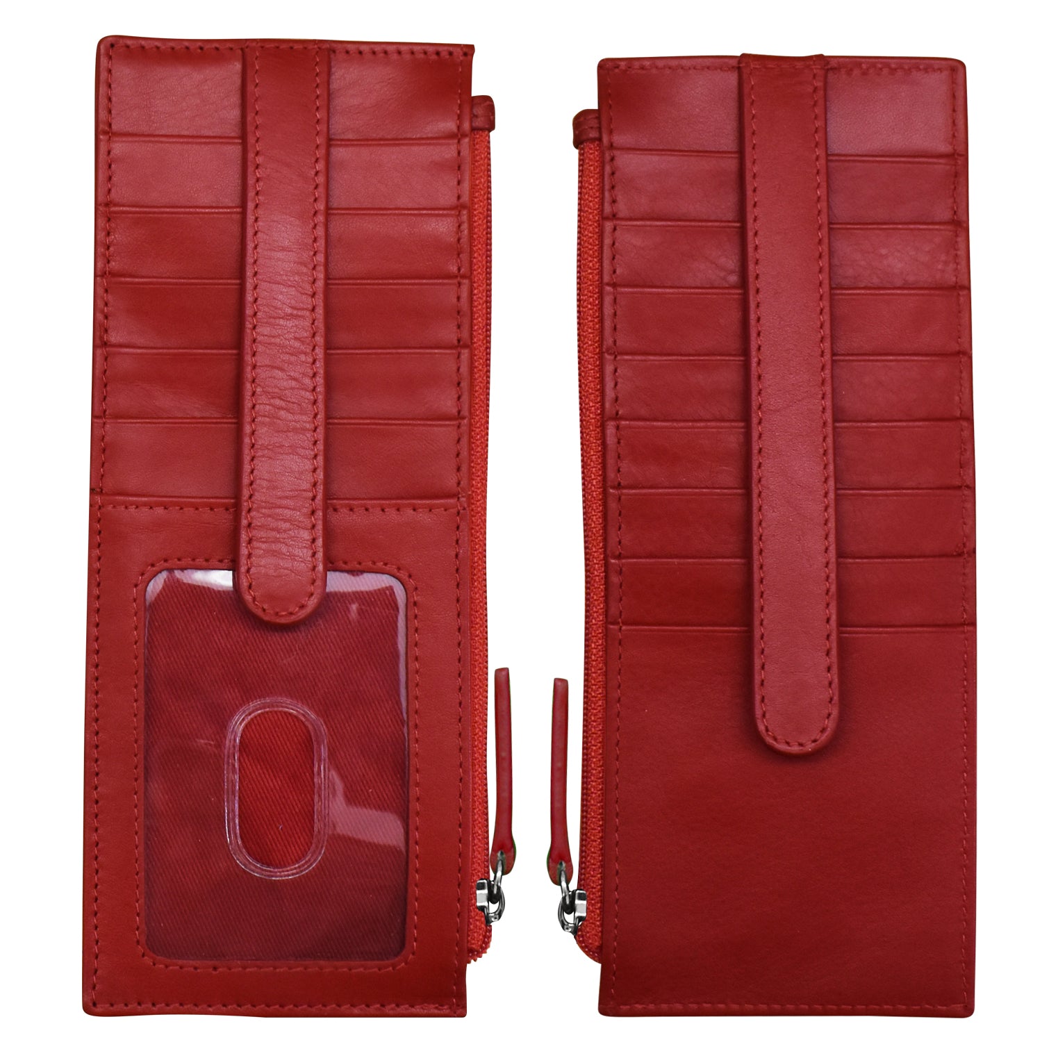 ili New York - DOUBLE SIDED LONG CREDIT CARD HOLDER - 7800 - Red