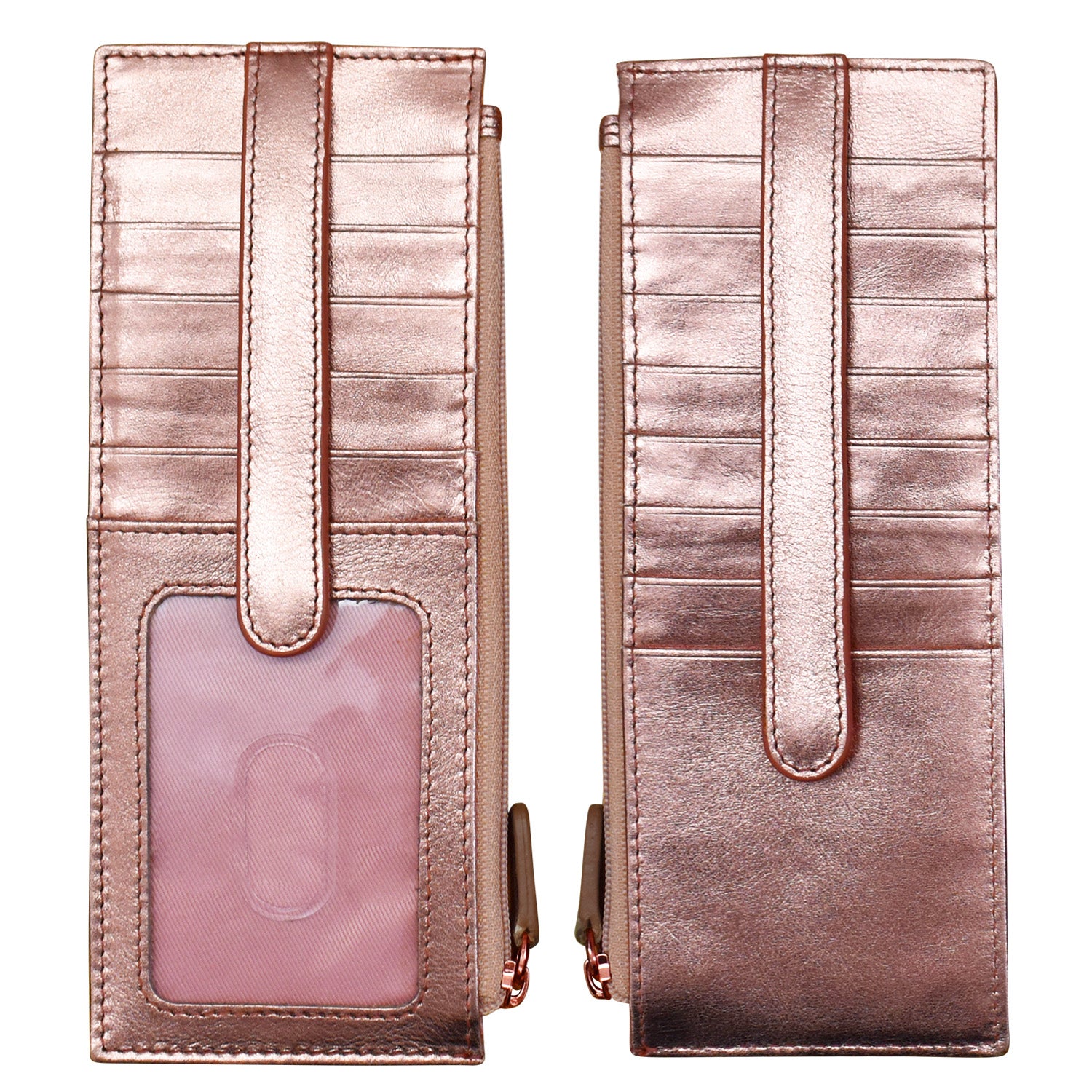 ili New York - DOUBLE SIDED LONG CREDIT CARD HOLDER - 7800 - Rosè