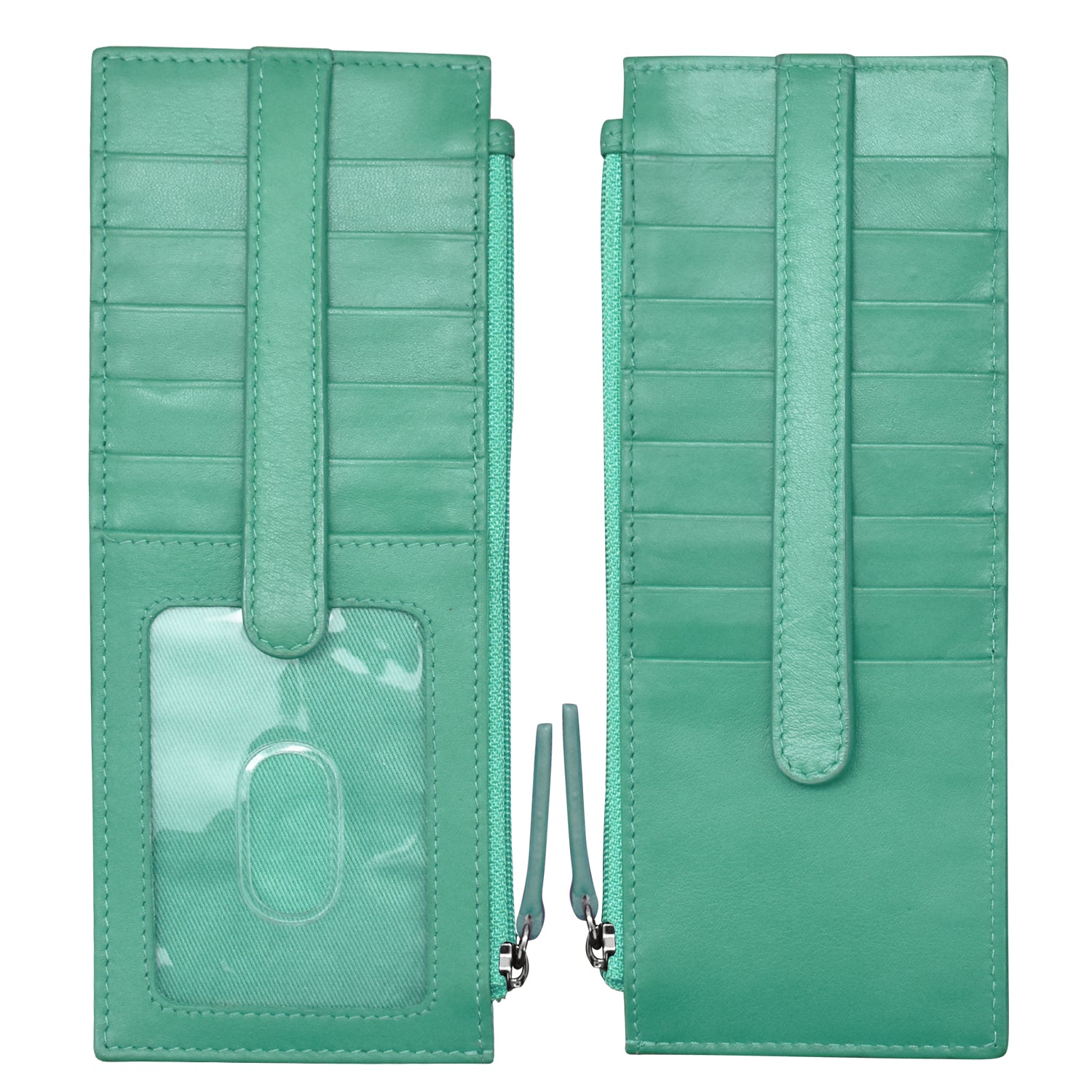 ili New York - DOUBLE SIDED LONG CREDIT CARD HOLDER - 7800 - Turquoise