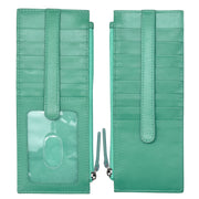 ili New York - DOUBLE SIDED LONG CREDIT CARD HOLDER - 7800 - Turquoise