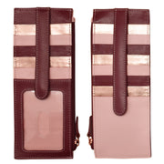 ili New York - DOUBLE SIDED LONG CREDIT CARD HOLDER - 7800 - Wine Multi