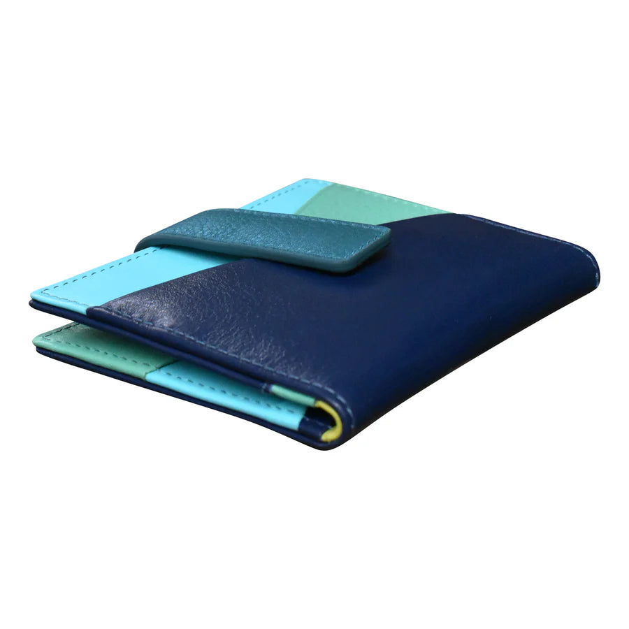 ili New York - MINI ASYMMETRIC CARD WALLET WITH TAB - 7803 - Serenity Multi