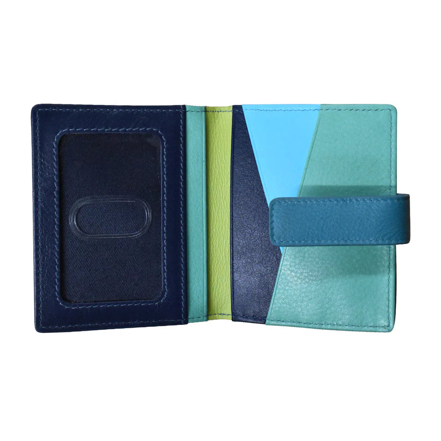 ili New York - MINI ASYMMETRIC CARD WALLET WITH TAB - 7803 - Serenity Multi
