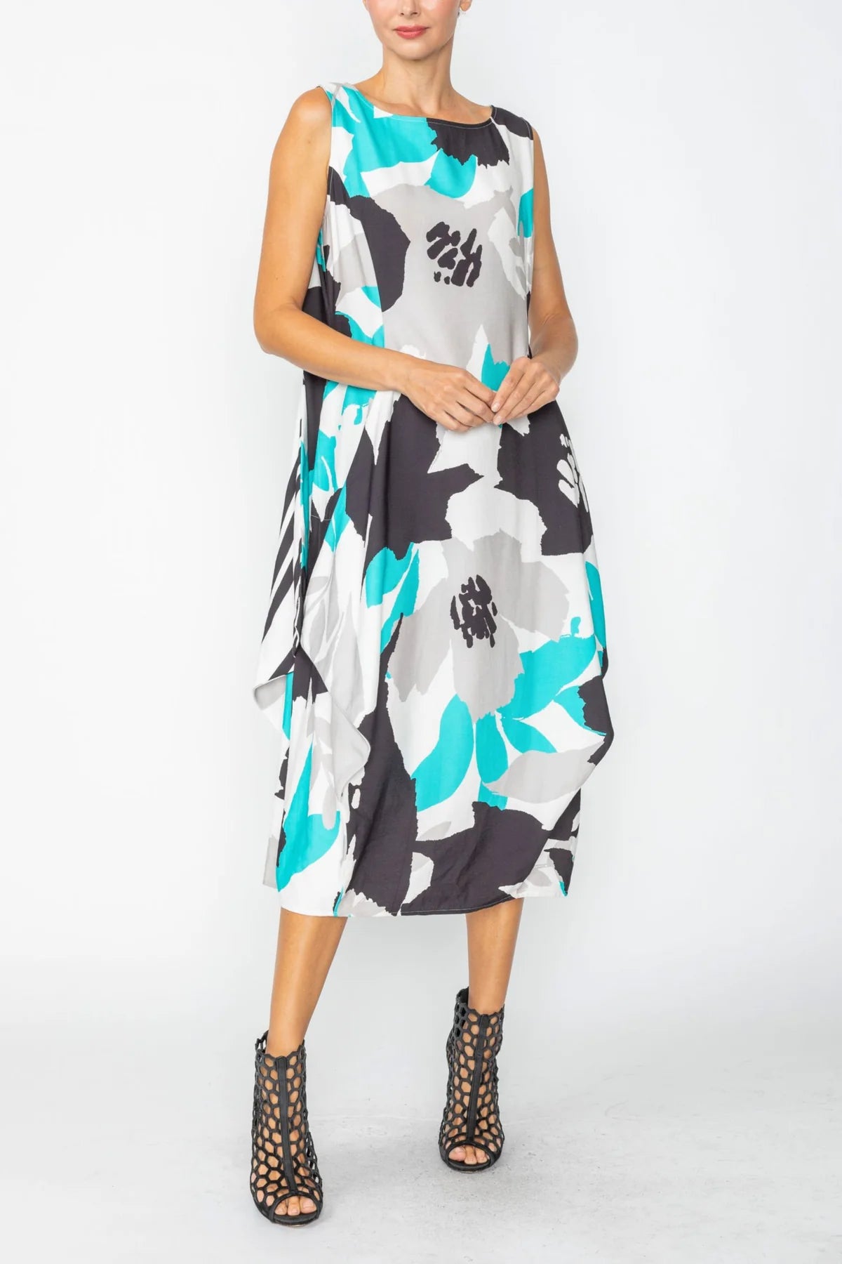 IC COLLECTION Dress - 7856D - Turquoise
