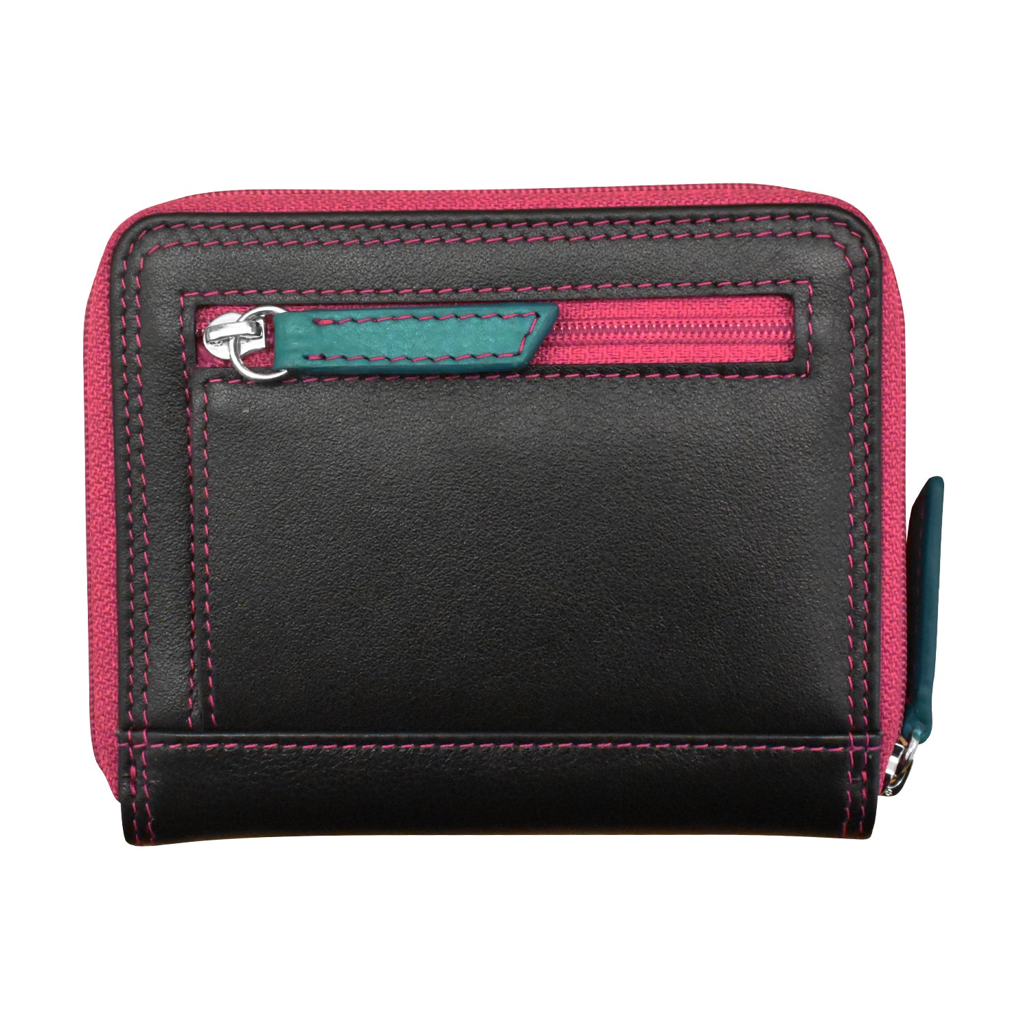 ili New York - SMALL MULTI COLOR ZIP WALLET - 7858 - Black Brights