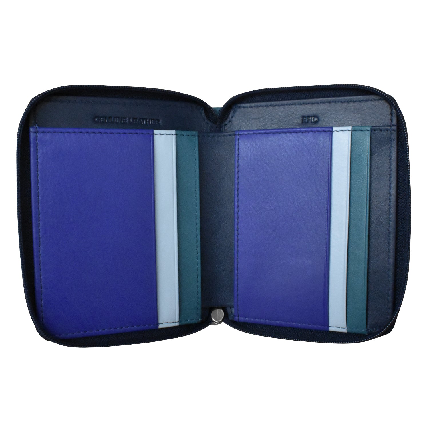 ili New York - SMALL MULTI COLOR ZIP WALLET - 7858 - Denim Multi