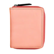 ili New York - SMALL MULTI COLOR ZIP WALLET - 7858 - Peach Multi