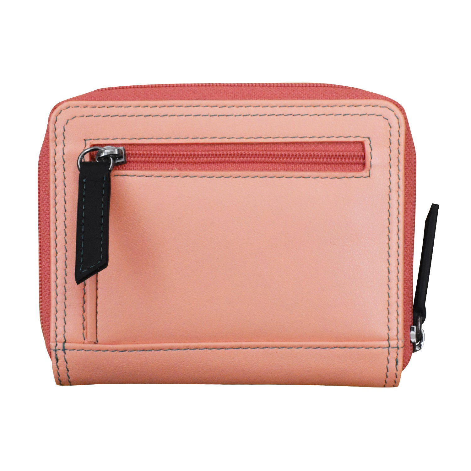 ili New York - SMALL MULTI COLOR ZIP WALLET - 7858 - Peach Multi