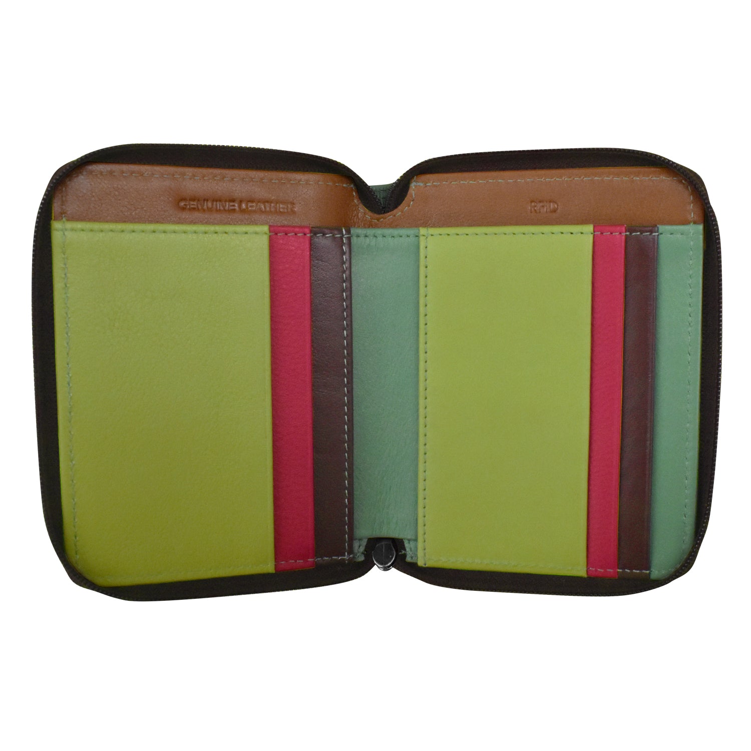ili New York - SMALL MULTI COLOR ZIP WALLET - 7858 - Sage Multi