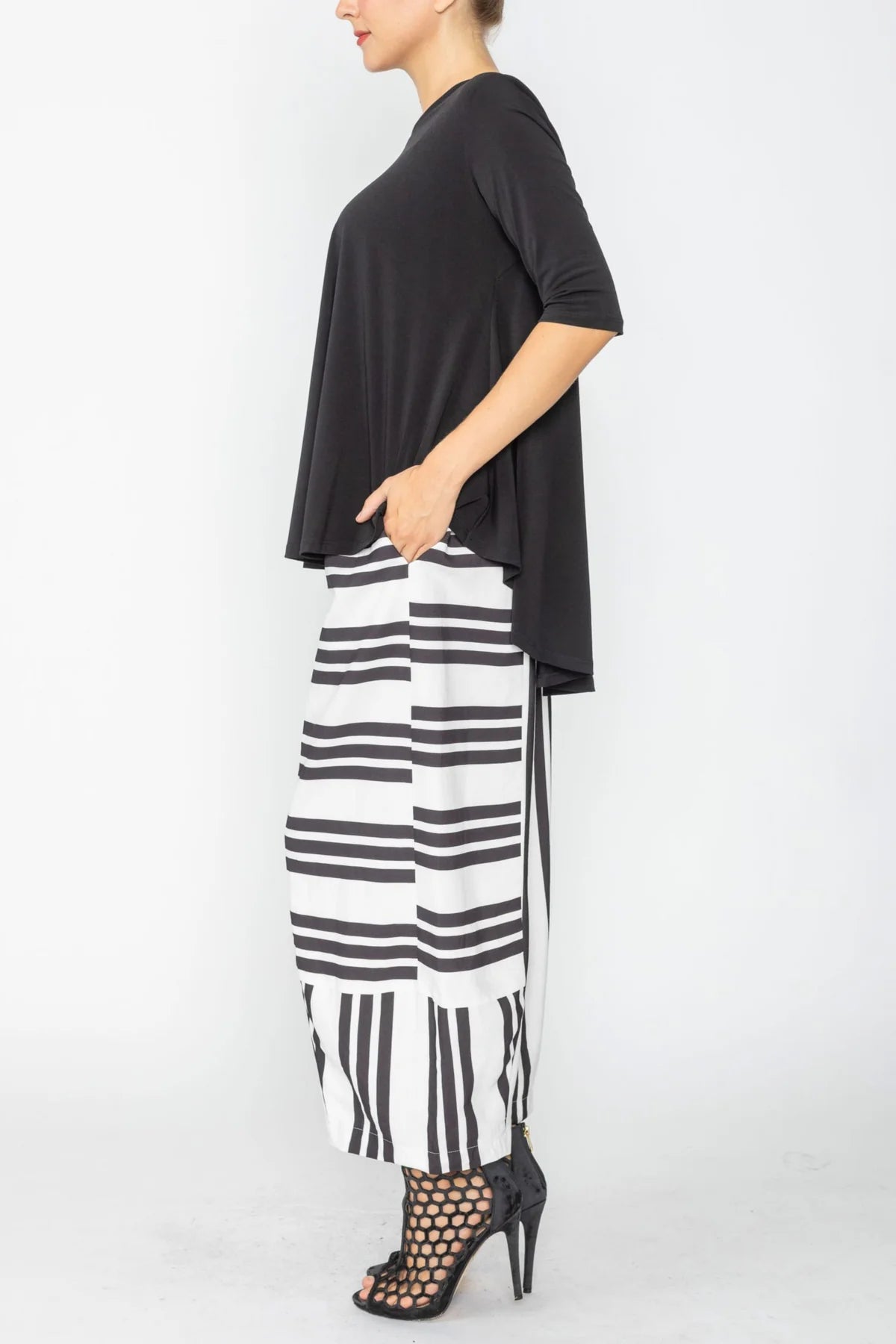 IC COLLECTION Pant - 7861P - Black and White