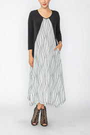 IC COLLECTION Dress - 7871D - White and Black