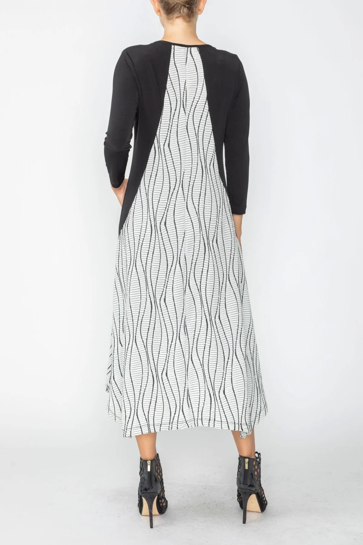 IC COLLECTION Dress - 7871D - White and Black