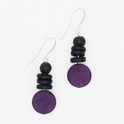 SYLCA Purple and Black Dusk Earrings - SD25E27 - PURPLE