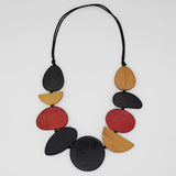 SYLCA Black Elora Wood Statement Necklace