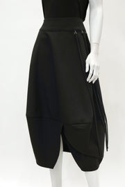 IC COLLECTION Fringe Lantern Skirt - 7957S - BLACK