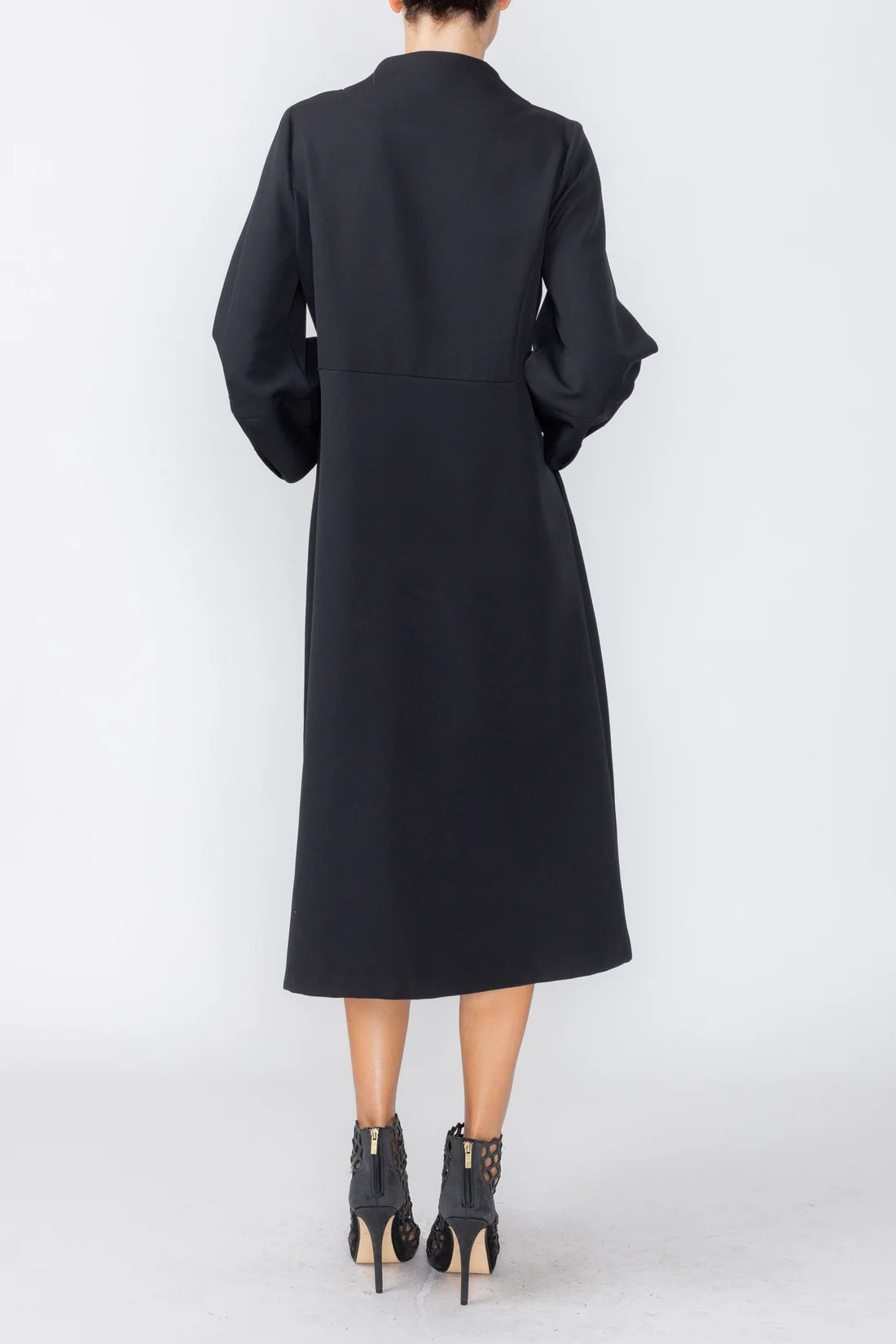 IC COLLECTION Zip Front Dress - 7965D - BLACK