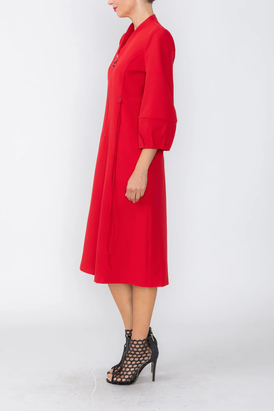 IC COLLECTION Zip Front Dress - 7965D - RED