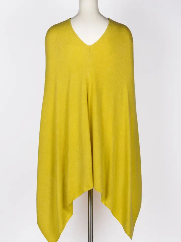 Dolma Cashmere Poncho - LIME