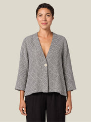 CUT LOOSE Crinkle Check Quilt Kimono Jacket - 6138817