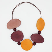 SYLCA  Spice Jovie Wood Bead Statement Necklace