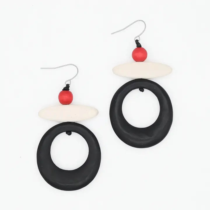 SYLCA Luna Eclipse Earrings - BP26E09 - BLACK