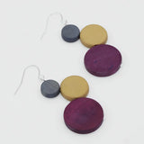 SYLCA Purple and Mustard Beckett Bubble Earrings