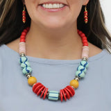 SYLCA Vivid Multi Color Marcella Statement Necklace