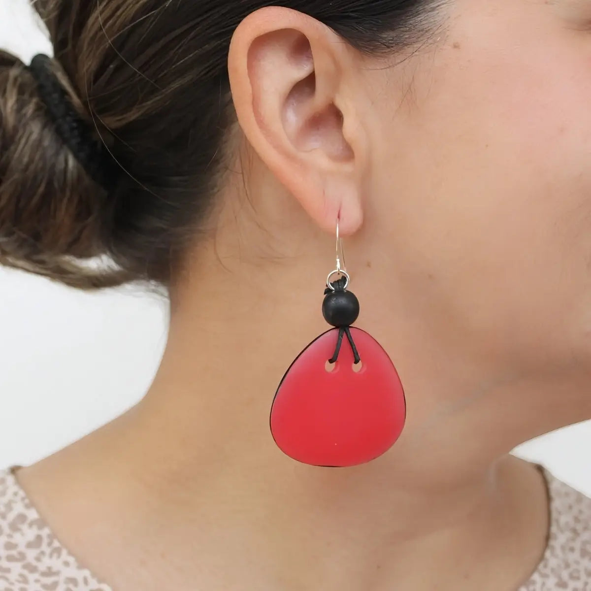 SYLCA Red Petal Pop Resin Earrings - SD26E08 - RED